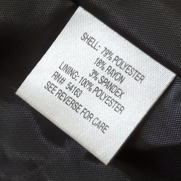 Calvin Klein Black/Gray Button Clasp Long Sleeve Blazer Jacket SZ 6 - Picture 7 of 9